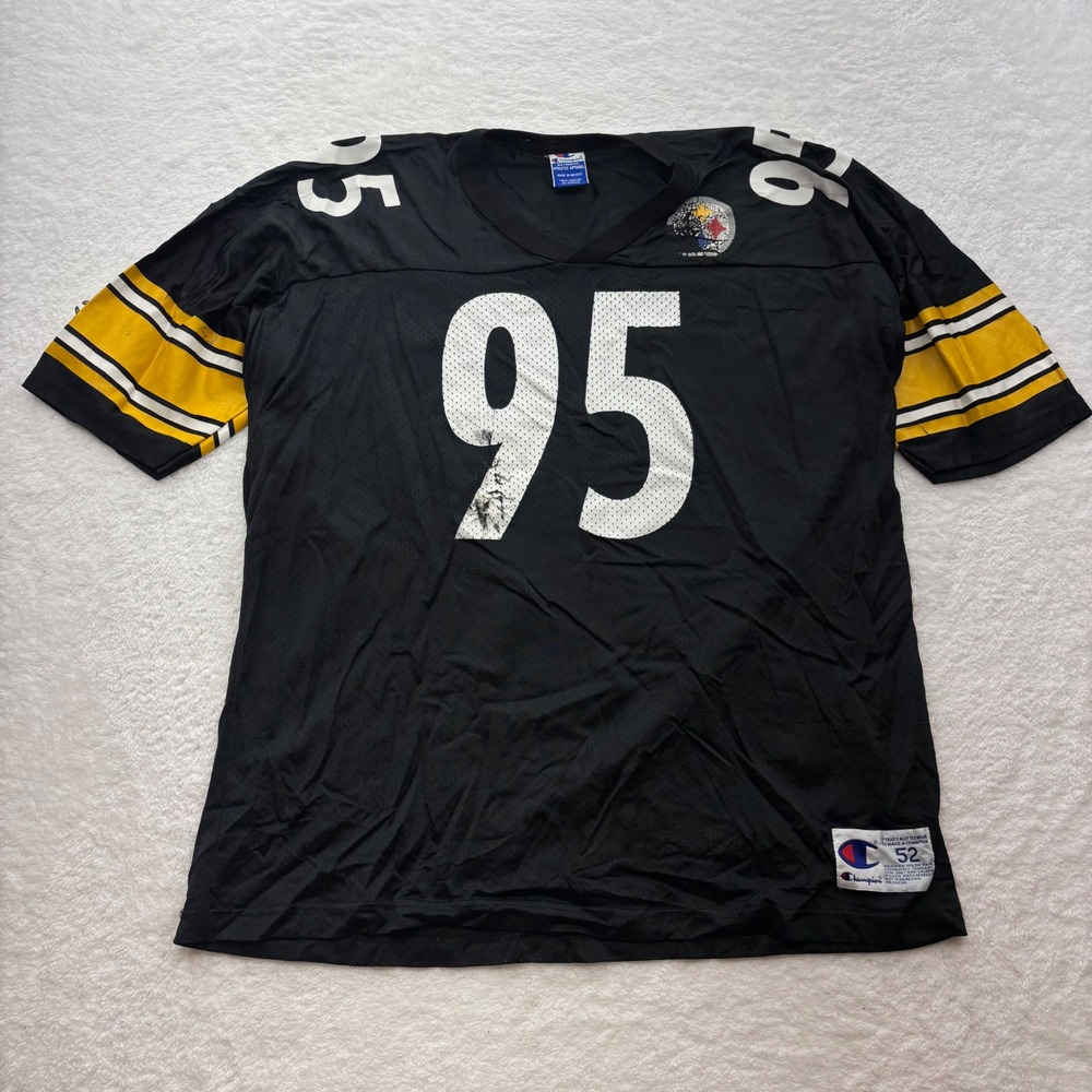 Vintage Champion Pittsburgh Steelers Greg Lloyd 95 Jersey Black Size 52 XL 90s